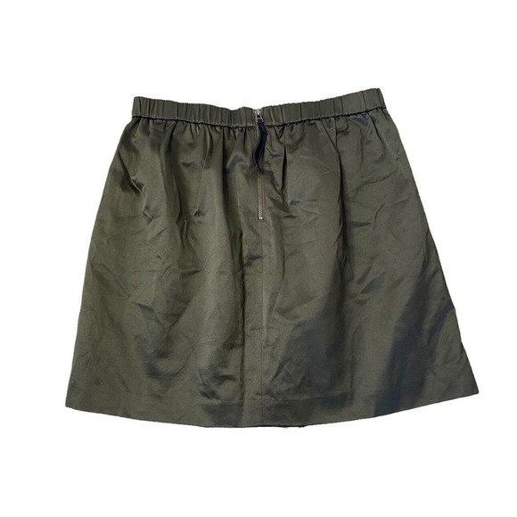 MADEWELL DEEP OLIVE GREEN SATIN PREPPY LINED A-LINE MINI SKIRT SIZE SMALL MINT! - Picture 5 of 8